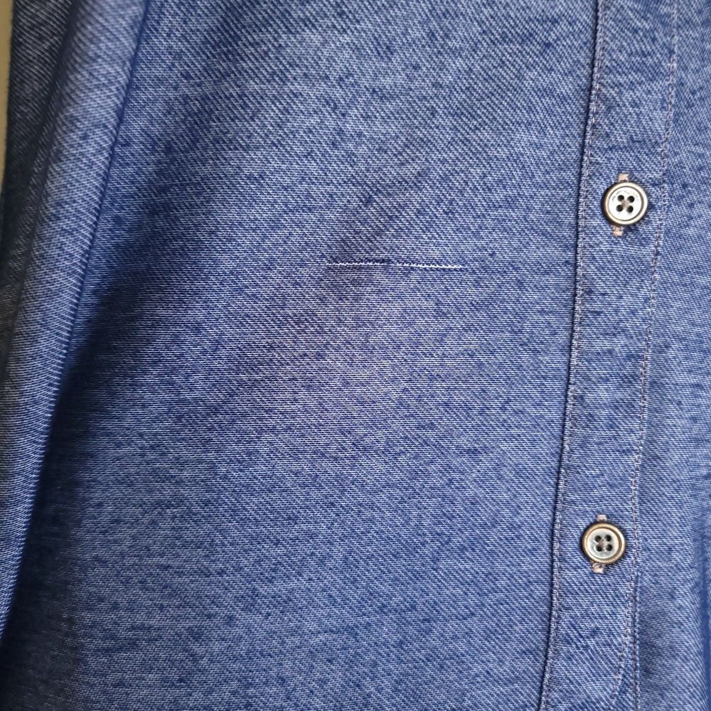 Chambray Style Button Down Rayon Blend - Picture 11 of 12